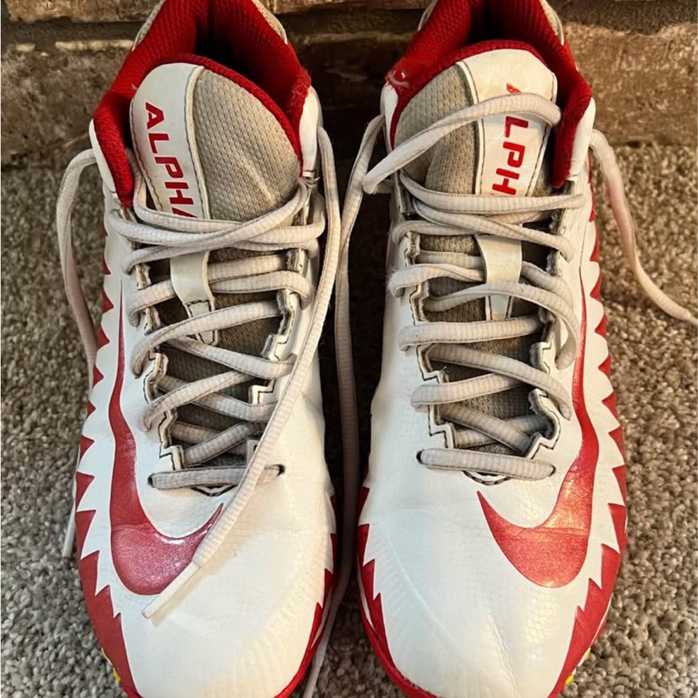 Nike Alpha Youth Football Cleats – Size 4 - Red and White
